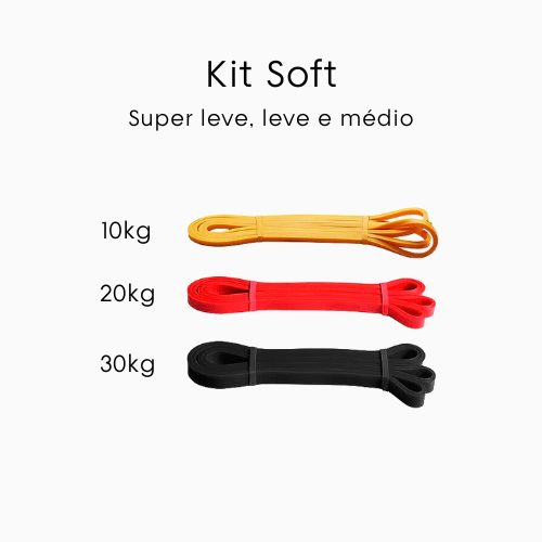 Kit Soft com 3 Superbands 10 a 30kg Gymz
